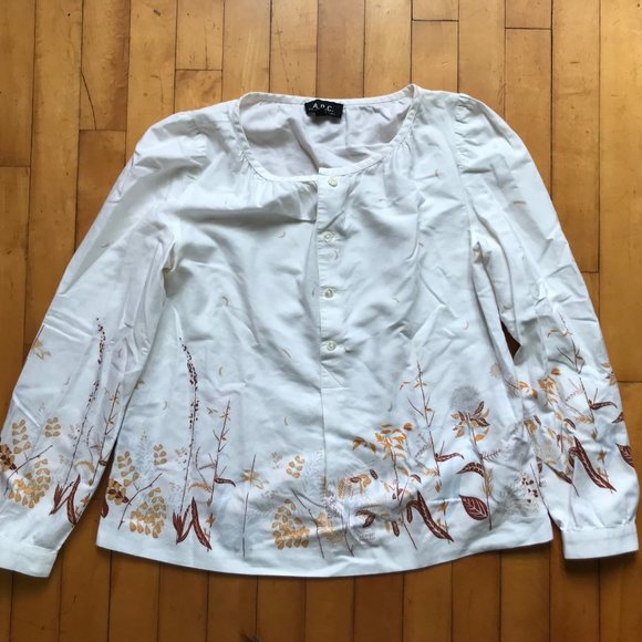 A.P.C. Floral Print Cotton Blouse M - Picture 1 of 4